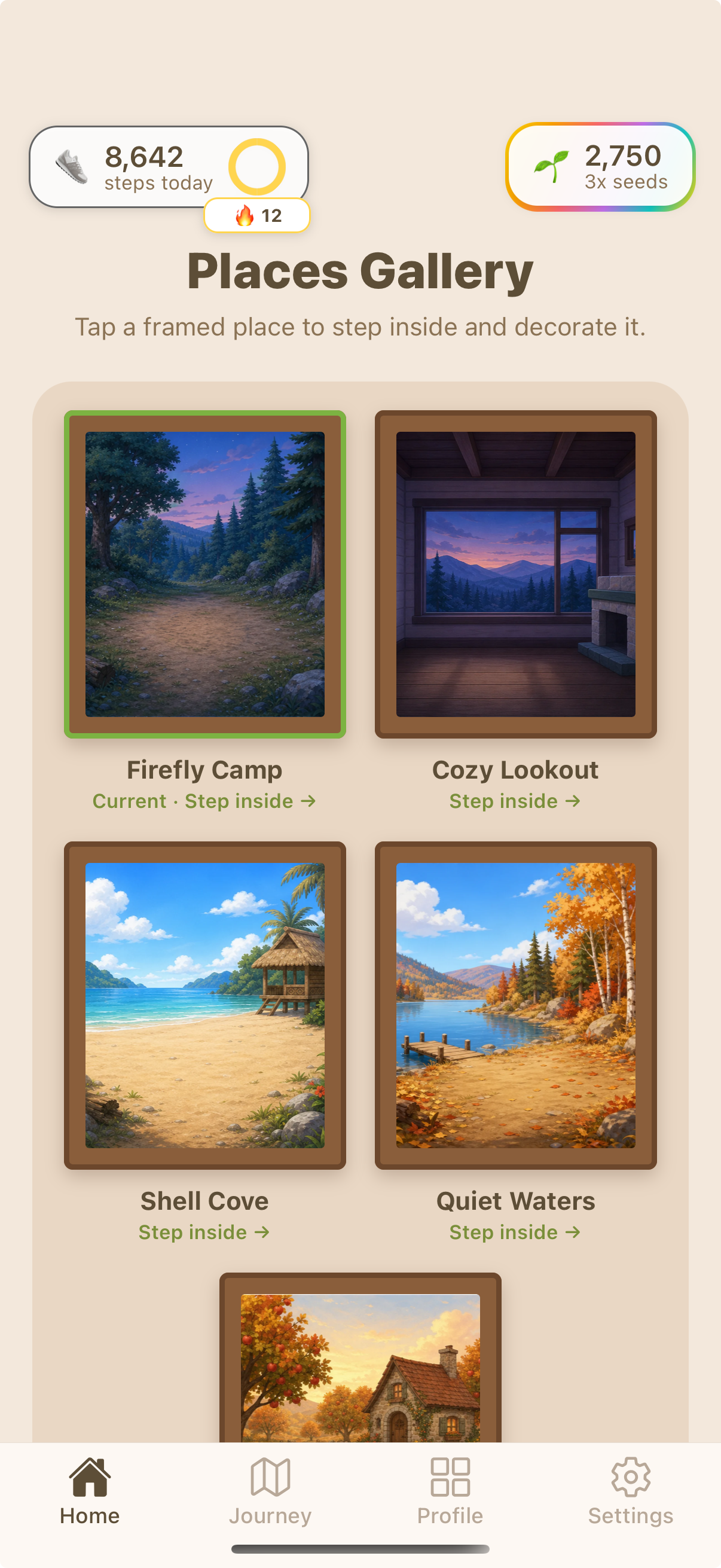 Decorated places in the Mosey Mate walking app gallery